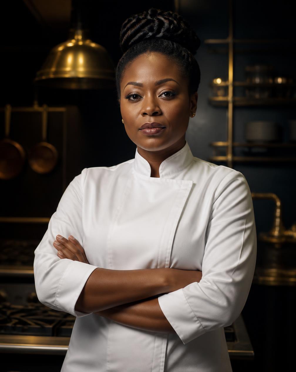 Portrait of Chef Amara Laurent, Executive Chef at Lumière